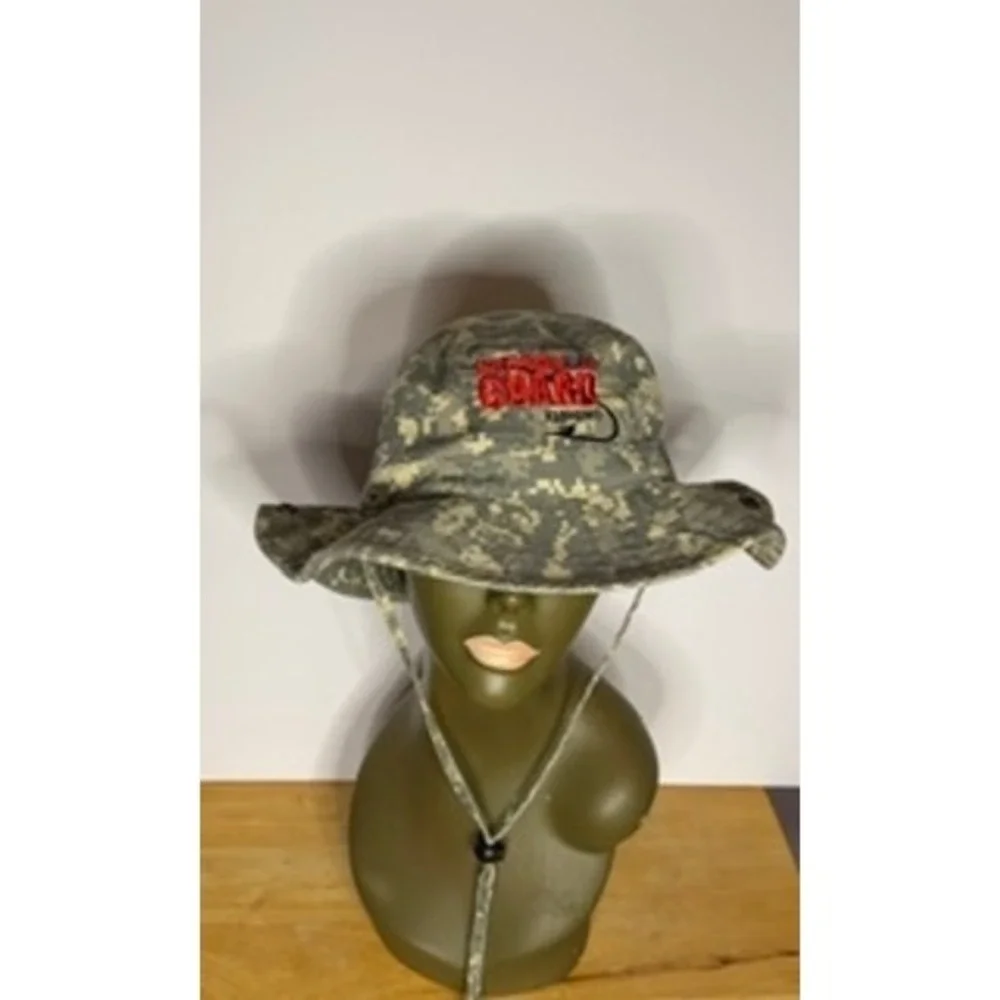National Guard Fishing Boonie Camo Sun Bucket Hat Adjustable Strap